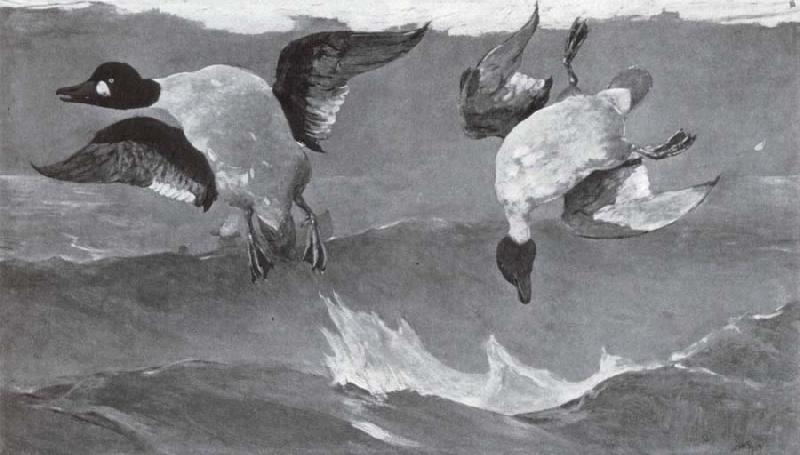 Winslow Homer Rechts und Links oder Doppeltreffer oil painting image